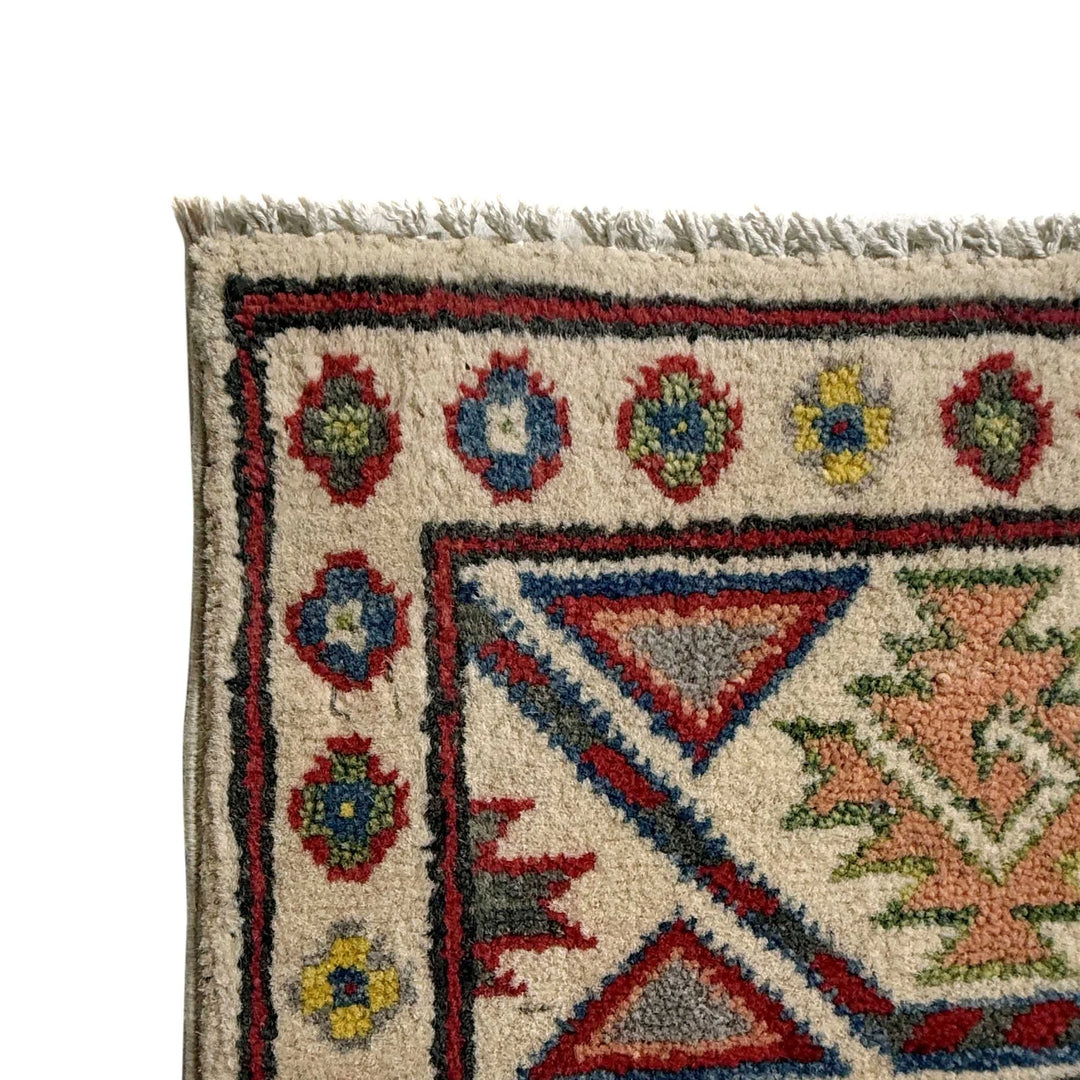 Beige Afghan Waziri Runner Rug 3' 3" x 9' 9" Hand-Knotted | No. AL37606