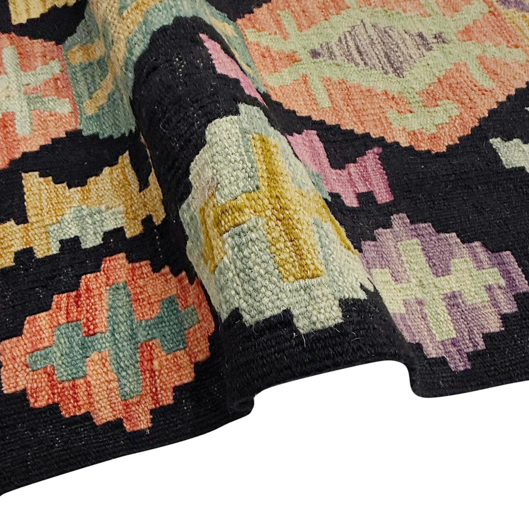 Afghan Vegetable Kilim Rug 6' 8" x 9' 7" Flat-Weave | No. AL376099