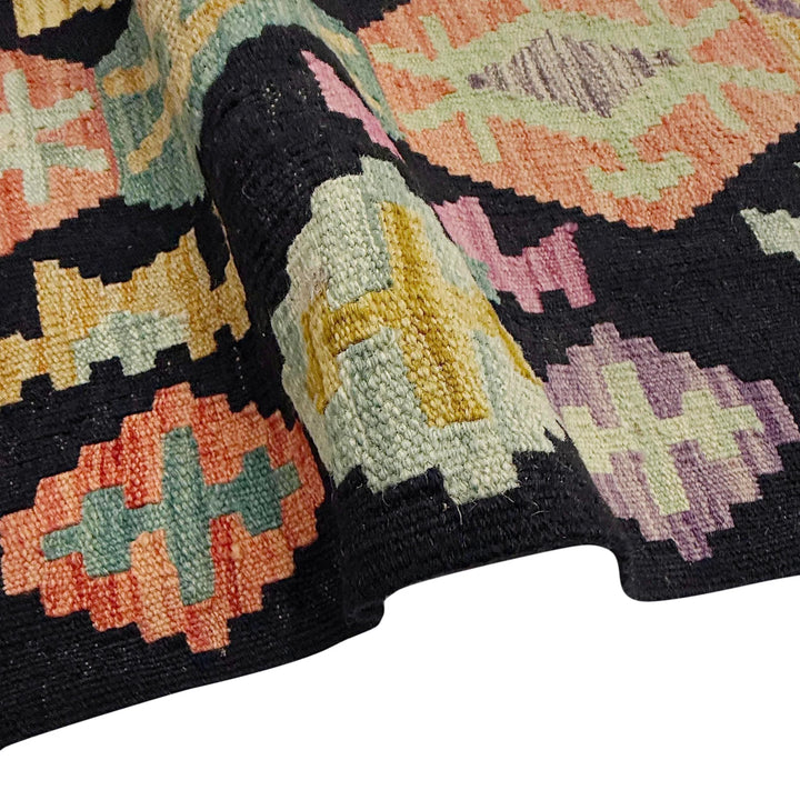 Afghan Vegetable Kilim Rug 6' 8" x 9' 7" Flat-Weave | No. AL376099