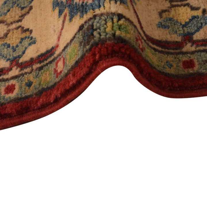 Red Afghan Kazak Rug 3' 3" x 4' 7" Hand-Knotted | No. AL37615