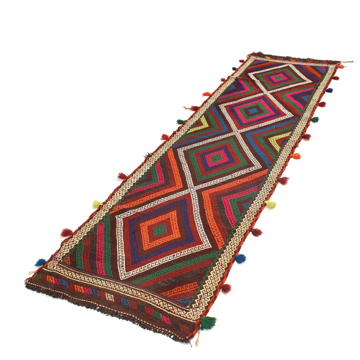 Afghan Suzuni Kelim Runner 2' 6" x 9' 1" Flat-Weave | No. AL37620