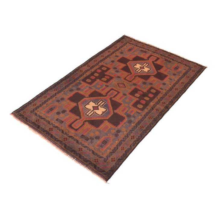 Afghan Baluchi Rug 3' 0" x 4' 6" Hand-Knotted | No. AL37712