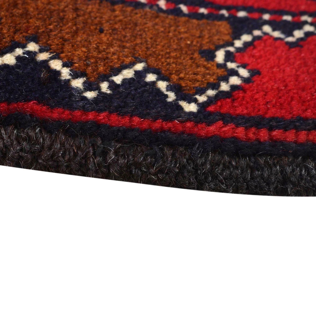 Red Afghan Baluchi Rug 2' 11" x 4' 8" Hand-Knotted | No. AL37760