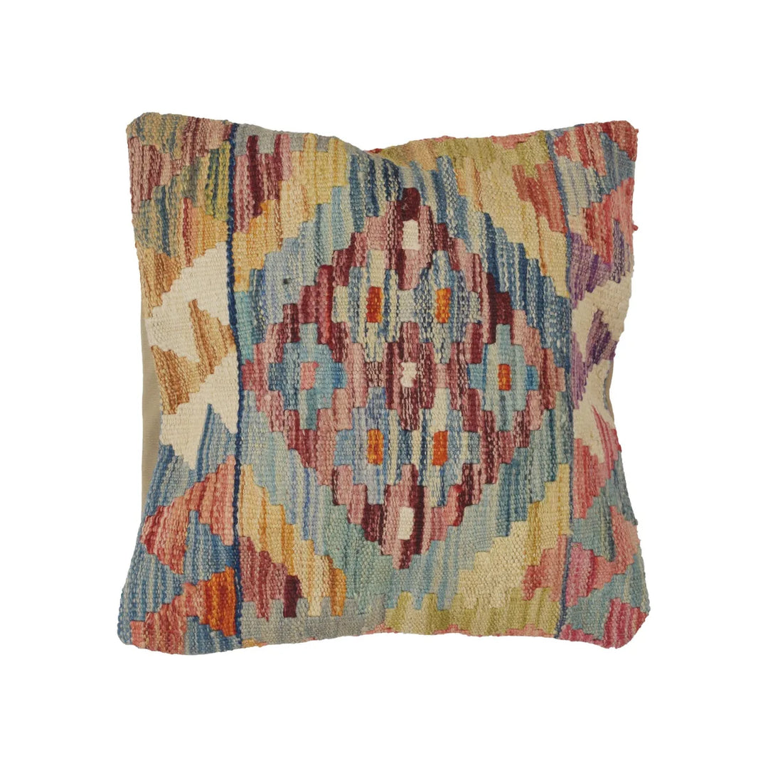 Afghan Turkish Design Cushion 1' 5" x 1' 6" Flat-Weave | No. AL37770
