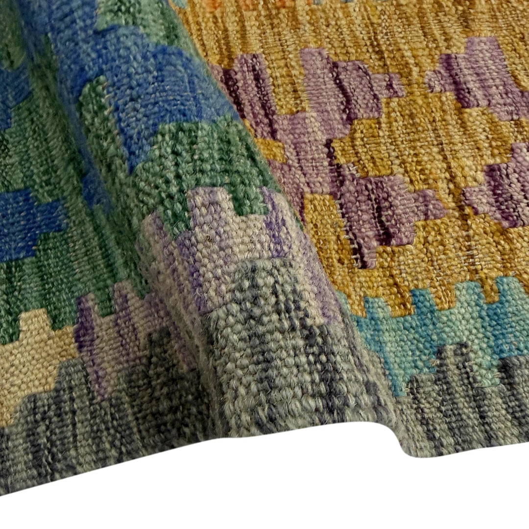 Afghan Vegetable Kilim Rug 5'8" x 8'2" Flat-Weave | No. AL378101