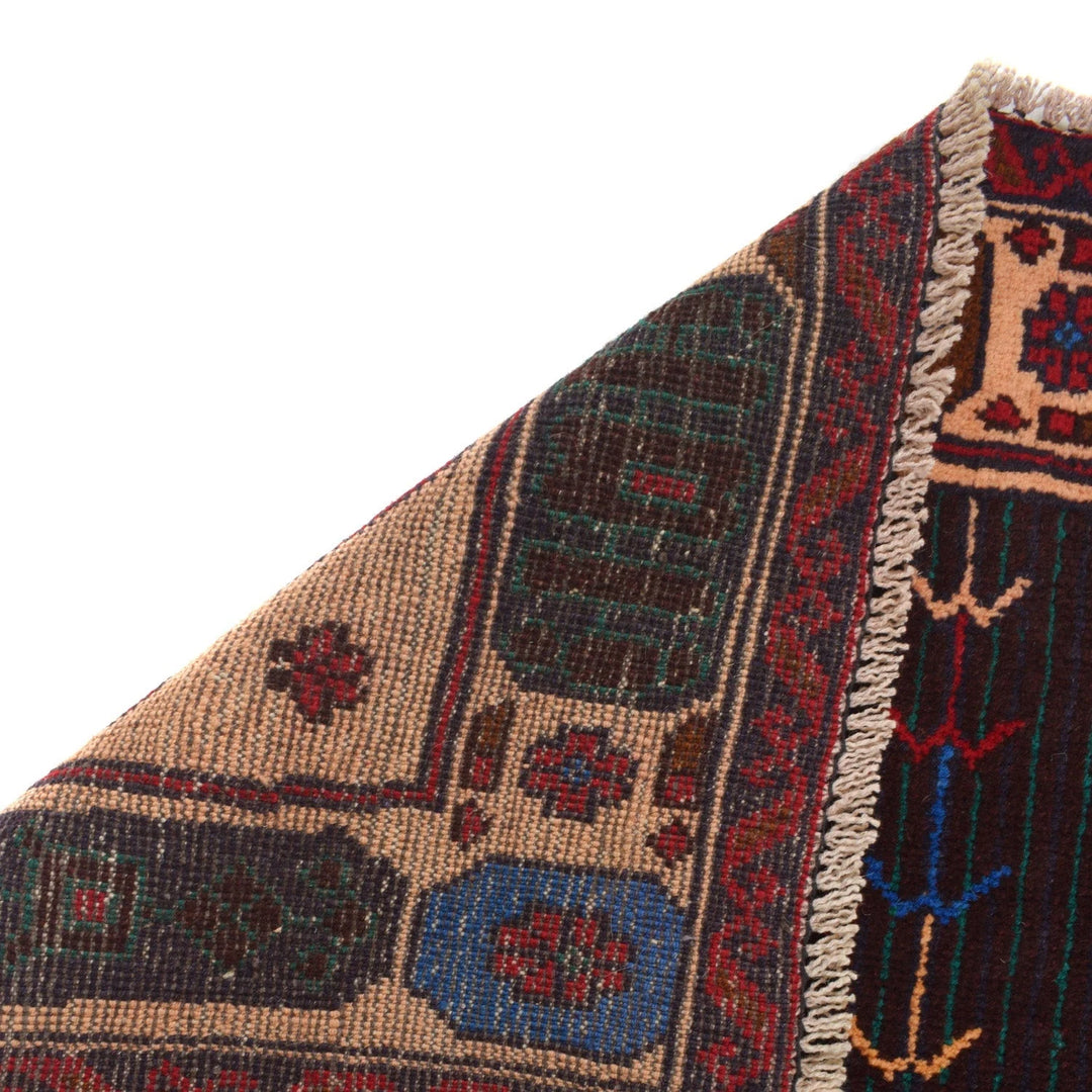 Afghan Baluchi Rug 3' 1" x 4' 11" Hand-Knotted | No. AL37854