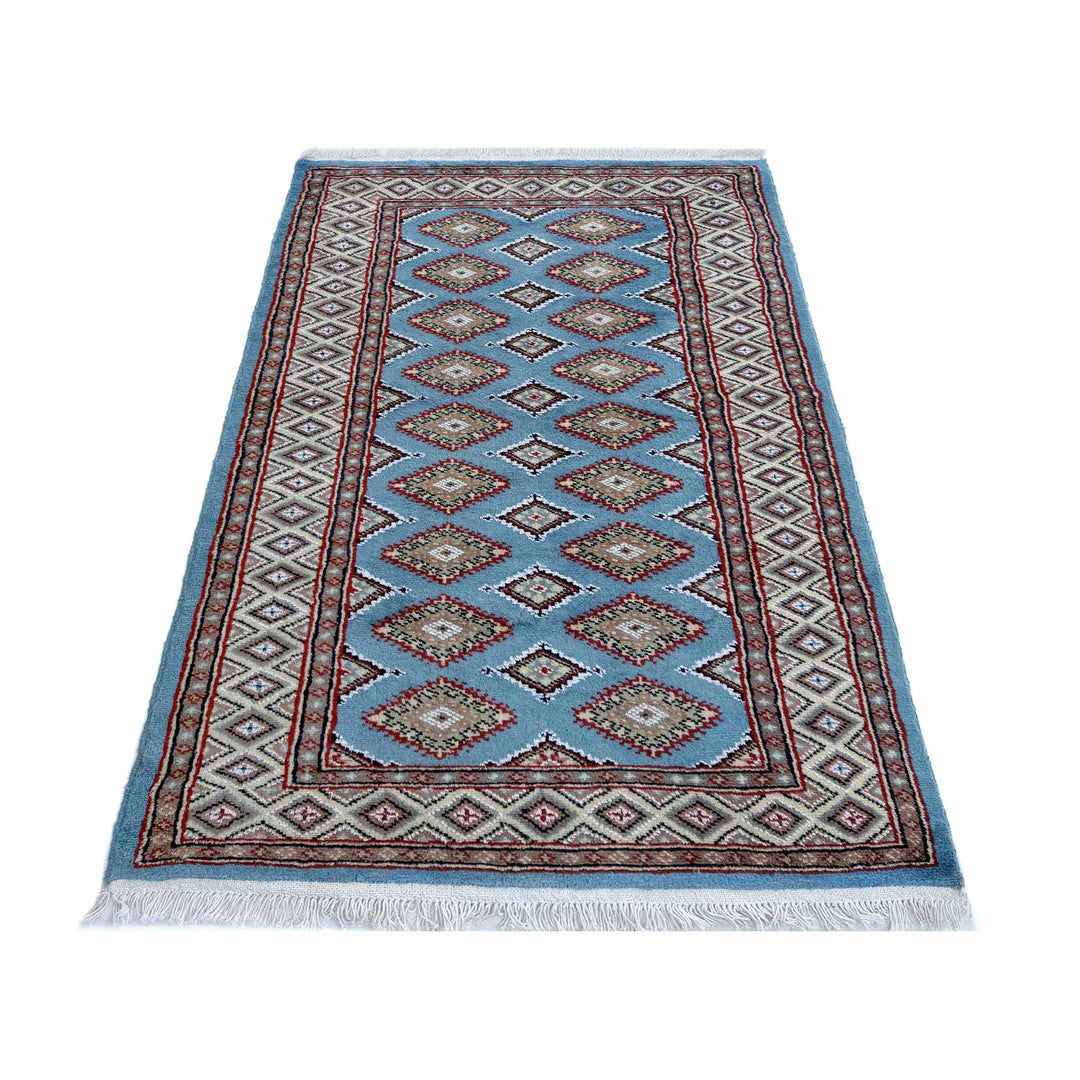 Blue Pakistani Jaldar Rug 3' 1" x 5' 3" Hand-Knotted | No. AL37918