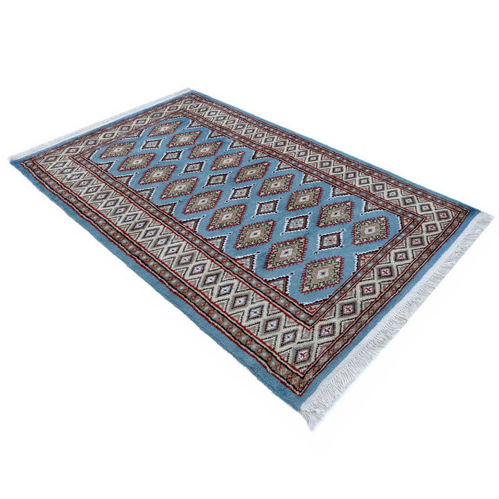 Blue Pakistani Jaldar Rug 3' 1" x 5' 3" Hand-Knotted | No. AL37918