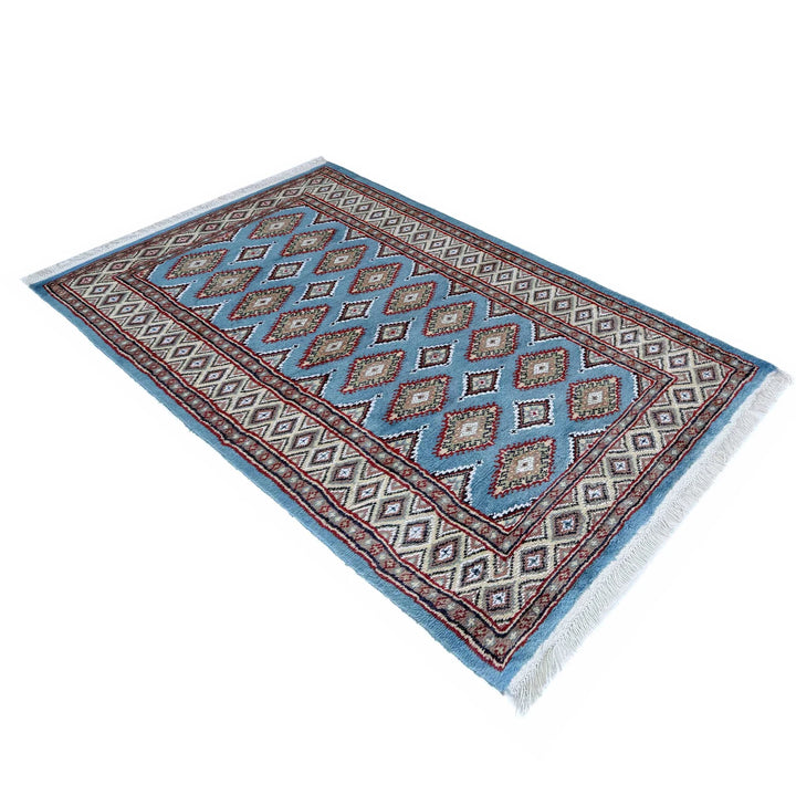 Blue Pakistani Jaldar Rug 3' 1" x 5' 3" Hand-Knotted | No. AL37918