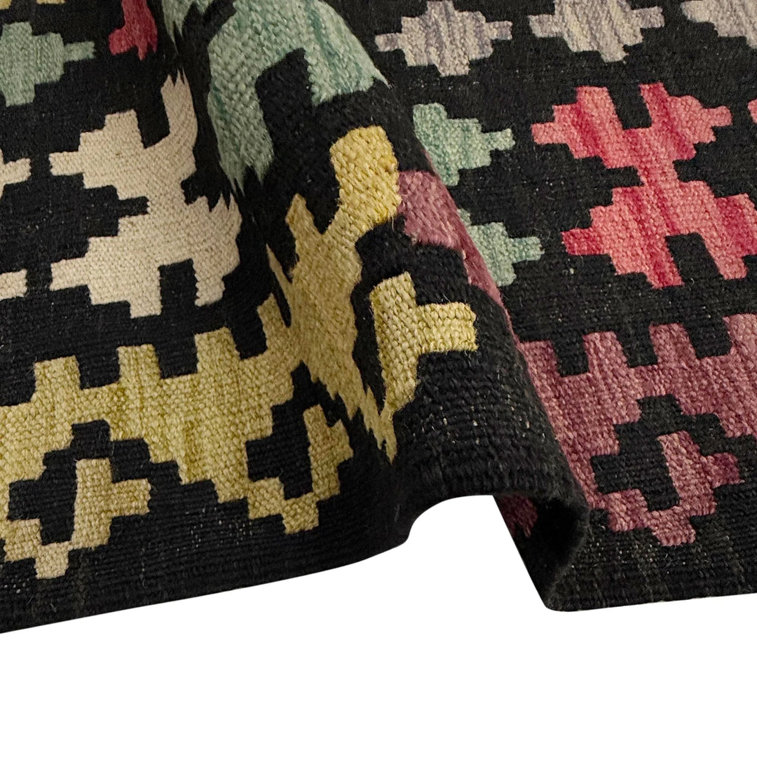 Afghan Vegetable Kilim Rug 6' 5" x 9' 8" Flat-Weave | No. AL379716