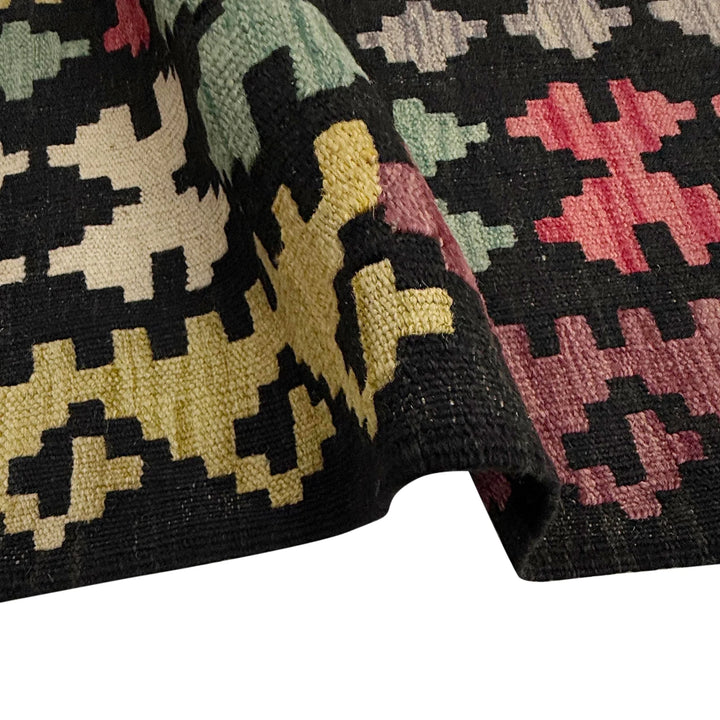 Afghan Vegetable Kilim Rug 6' 5" x 9' 8" Flat-Weave | No. AL379716