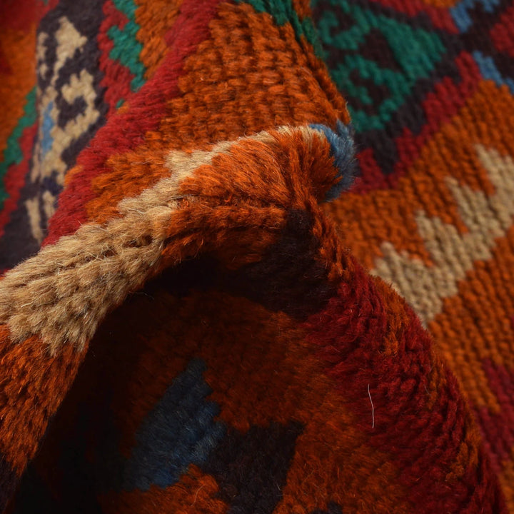Orange Afghan Baluchi Rug 3' 6" x 6' 2" Hand-Knotted | No. AL38036