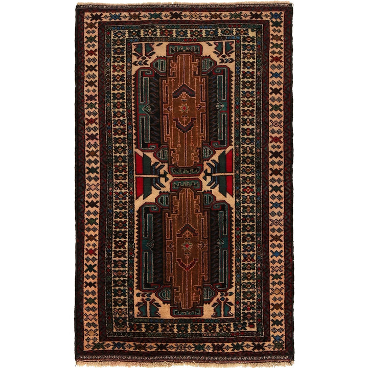 Afghan Baluchi Rug 2' 10" x 4' 7" Hand-Knotted | No. AL38037