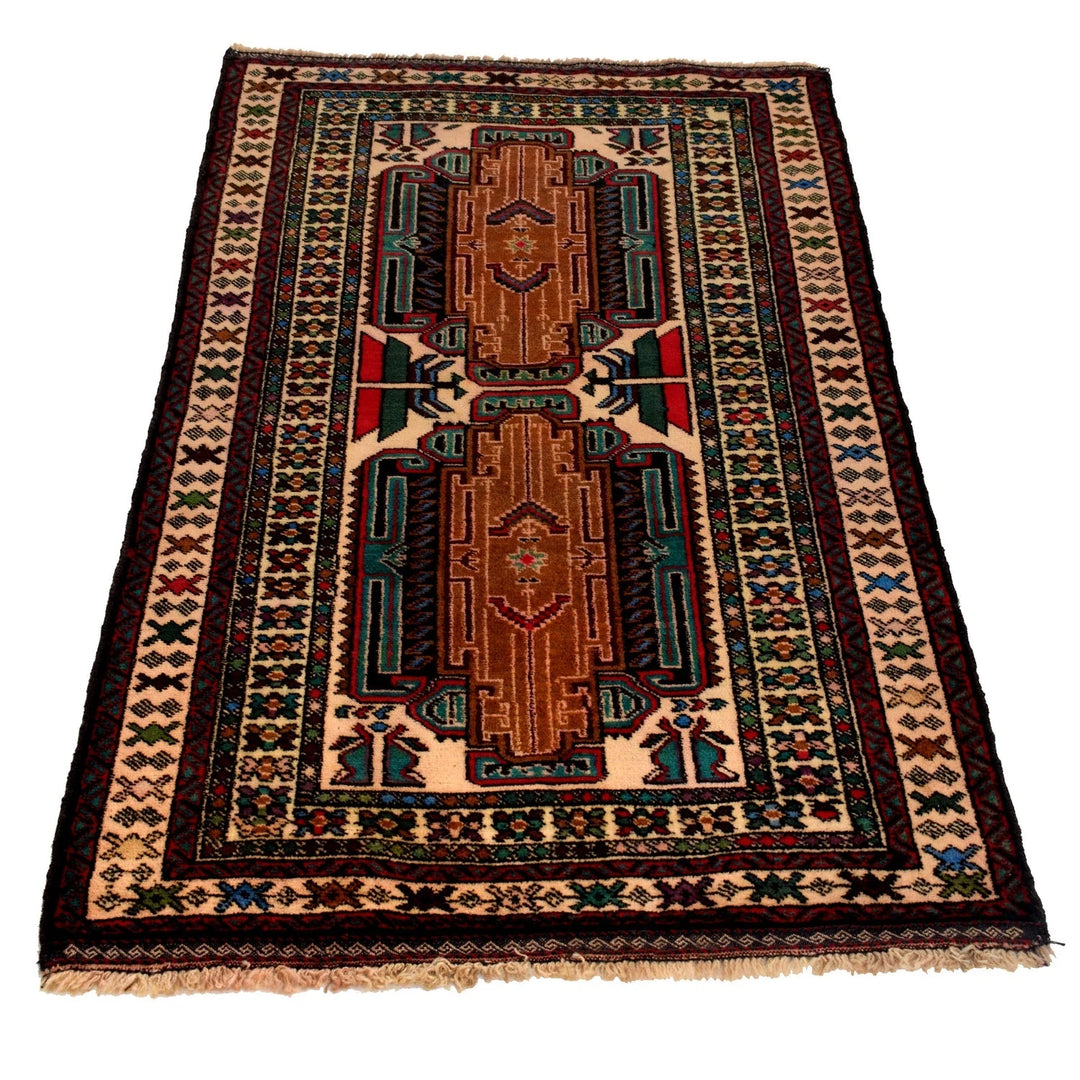 Afghan Baluchi Rug 2' 10" x 4' 7" Hand-Knotted | No. AL38037
