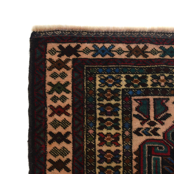 Afghan Baluchi Rug 2' 10" x 4' 7" Hand-Knotted | No. AL38037