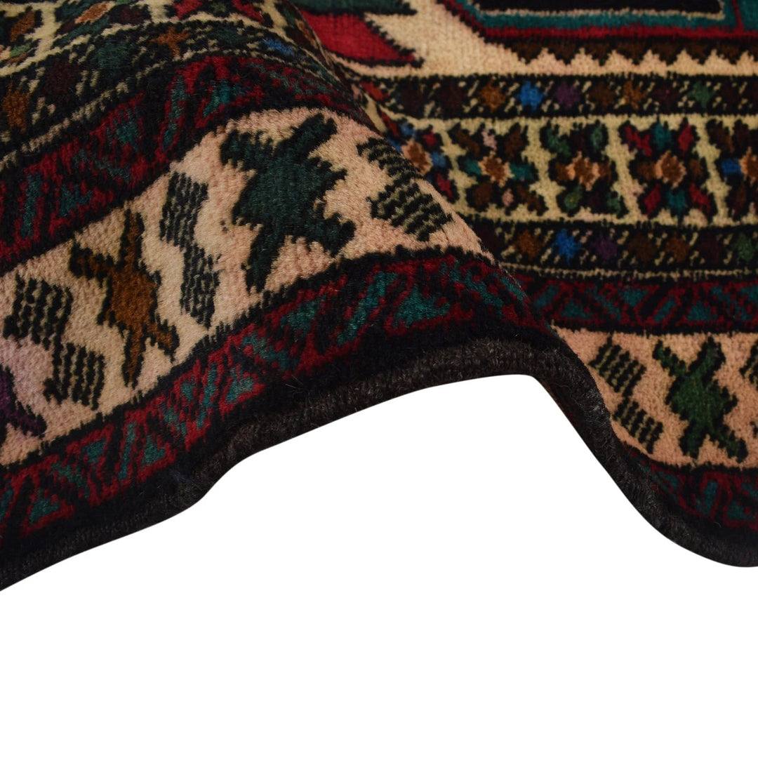 Afghan Baluchi Rug 2' 10" x 4' 7" Hand-Knotted | No. AL38037