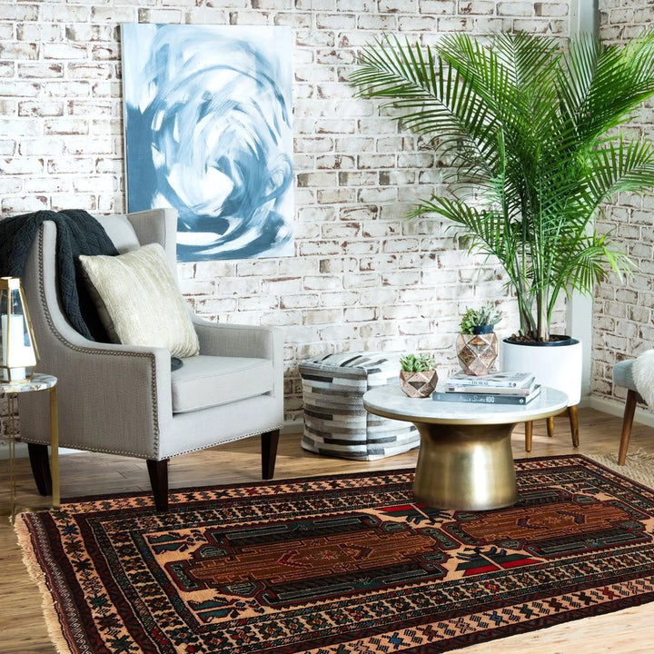 Afghan Baluchi Rug 2' 10" x 4' 7" Hand-Knotted | No. AL38037