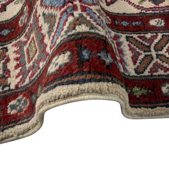 Beige Afghan Kazak Rug 2' 5" x 9' 9" Hand-Knotted | No. AL38073
