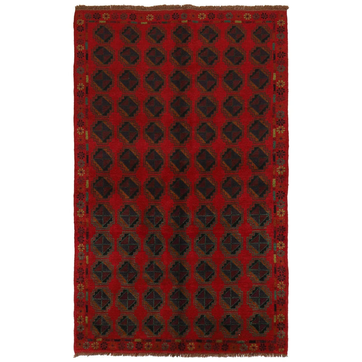 Afghan Baluchi Rug 4' 0" x 6' 7" Hand-Knotted | No. AL38078