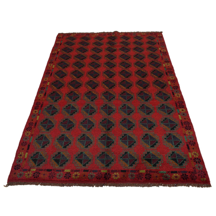 Afghan Baluchi Rug 4' 0" x 6' 7" Hand-Knotted | No. AL38078