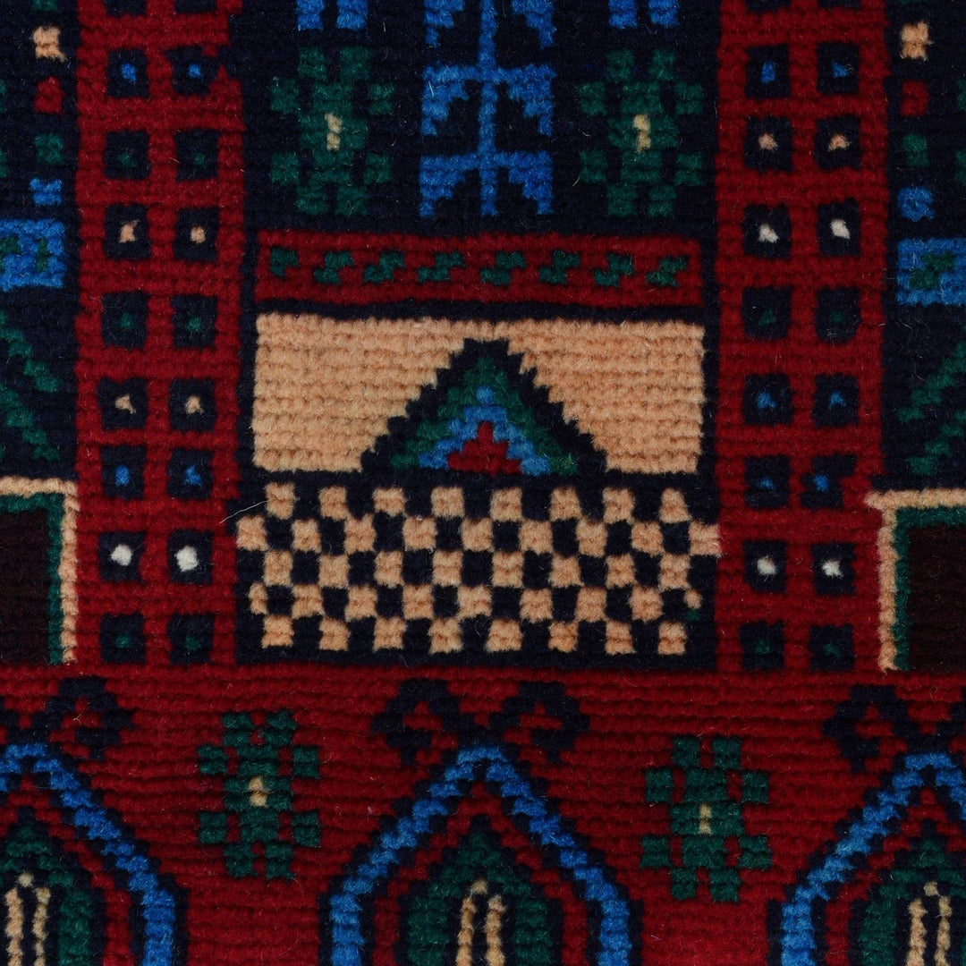 Afghan Baluchi Rug 2' 11" x 4' 5" Hand-Knotted | No. AL38140