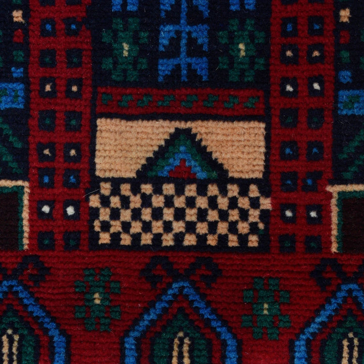 Afghan Baluchi Rug 2' 11" x 4' 5" Hand-Knotted | No. AL38140