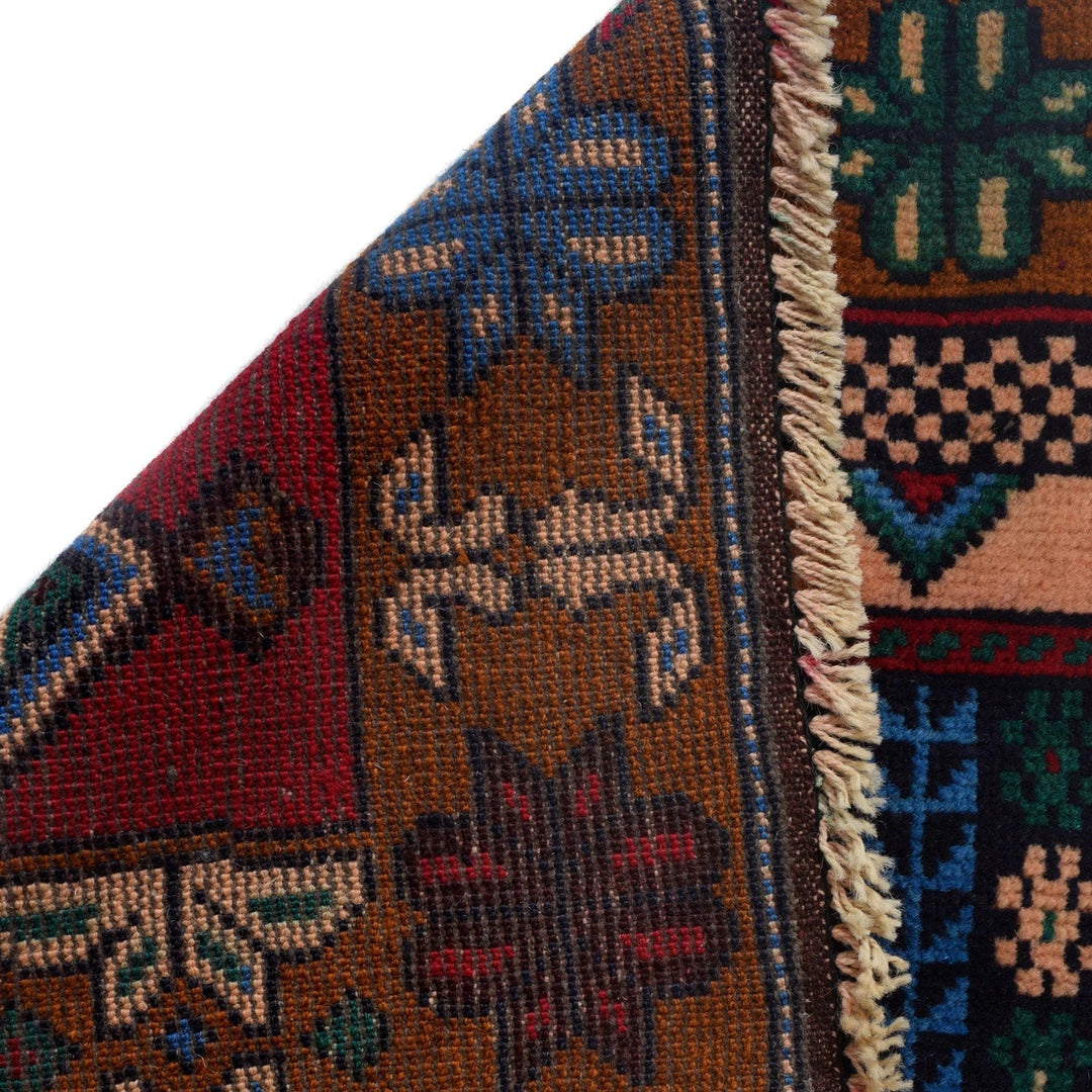 Afghan Baluchi Rug 2' 11" x 4' 5" Hand-Knotted | No. AL38140