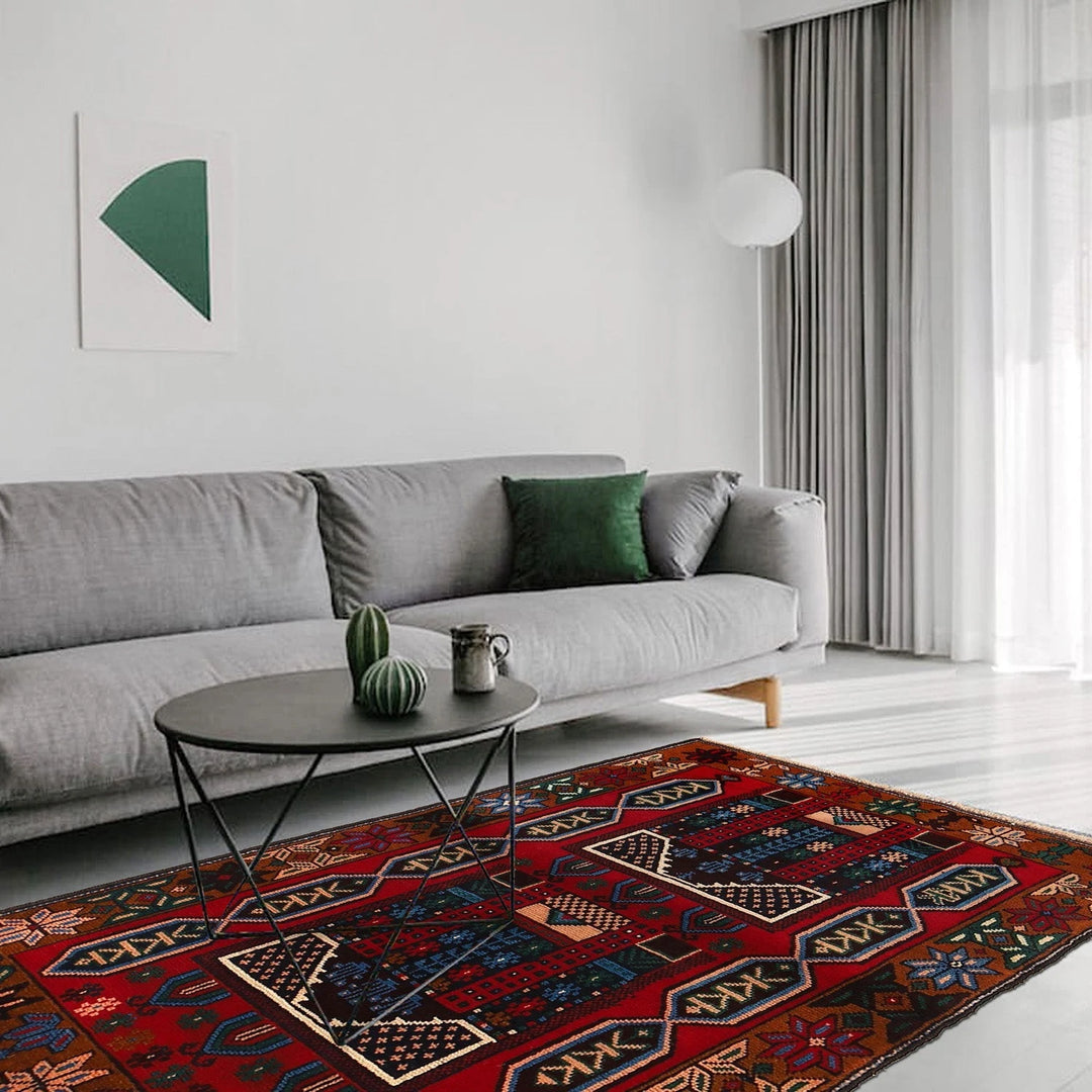 Afghan Baluchi Rug 2' 11" x 4' 5" Hand-Knotted | No. AL38140
