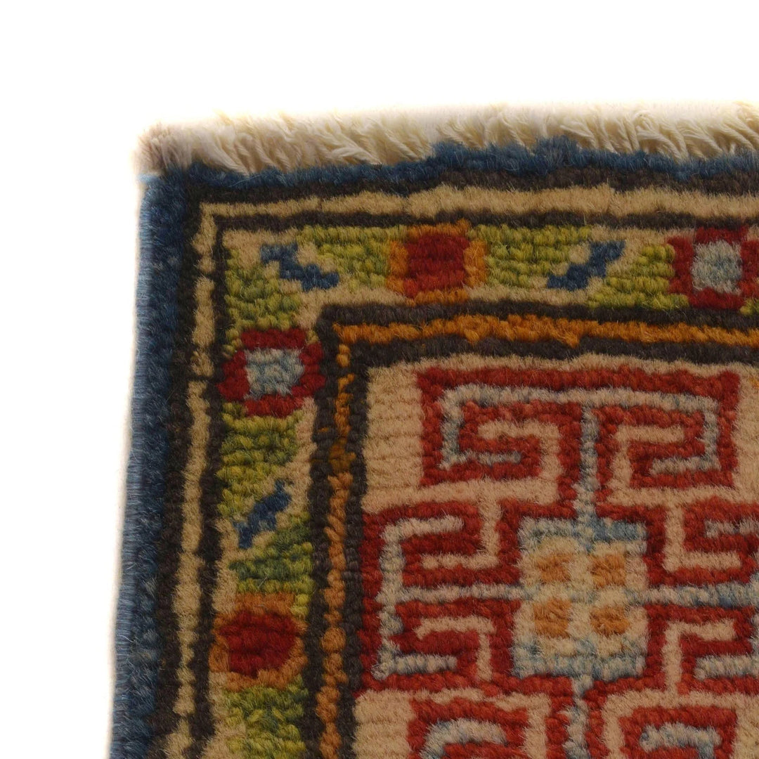 Blue Afghan Kazak Rug 2'10" x 3'9" Hand-Knotted | No. AL38142
