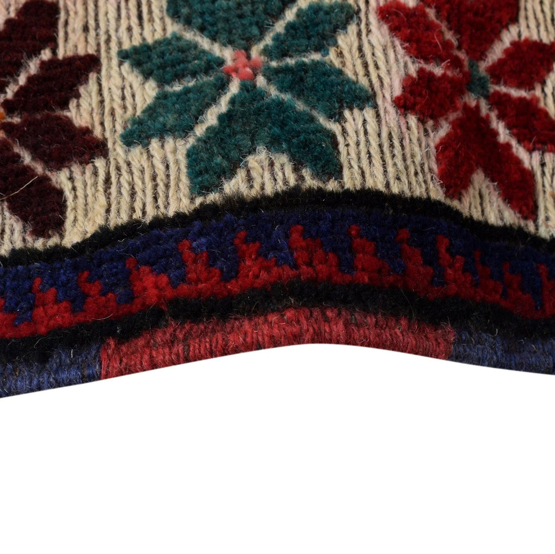Ivory Afghan War Kilim Rug 2' 8" x 4' 6" Flat-Weave | No. AL38145