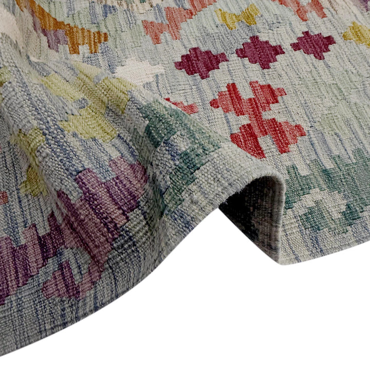 Afghan Kilim Rug 6' 7" x 9' 6" Flat-Weave | No. AL38147