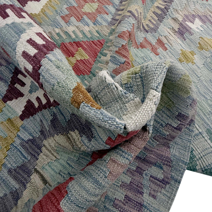 Afghan Kilim Rug 6' 7" x 9' 6" Flat-Weave | No. AL38147