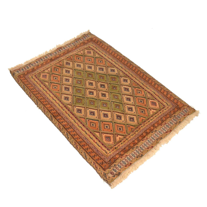 Afghan Nakhunak Kilim Rug 2' 7" x 3' 7" Flat-Weave | No. AL38207