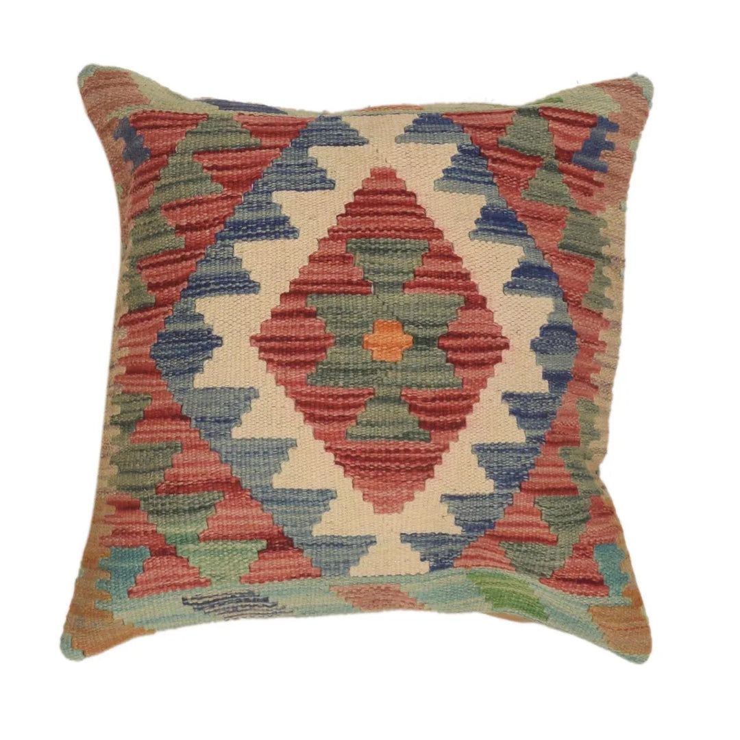 Afghan Geometric Rug 1' 7" x 1' 7" Flat-Weave | No. AL38312