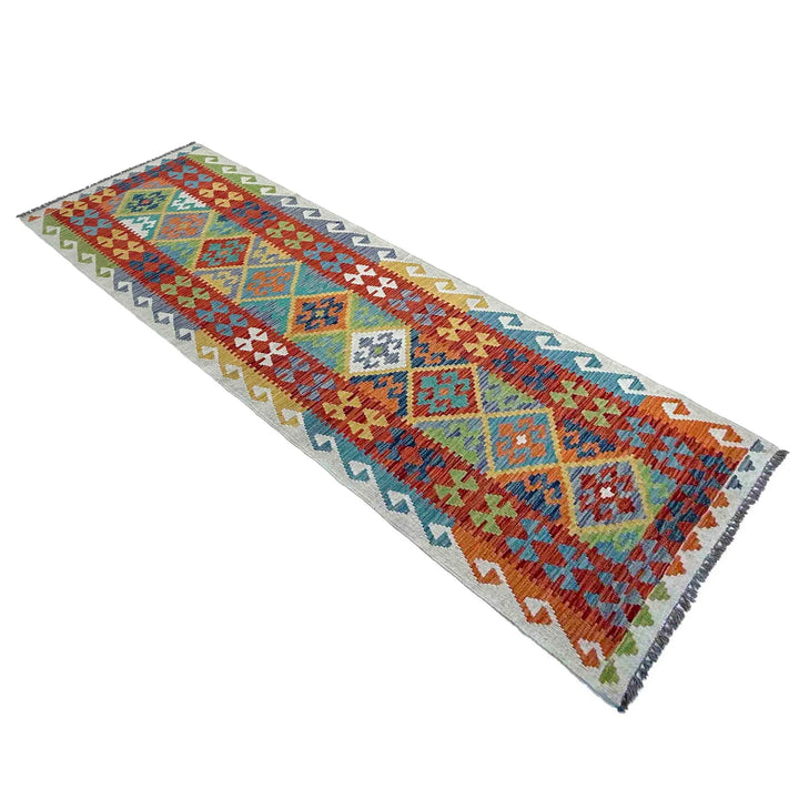 Afghan Vegetable Kilim Rug 2' 7" x 9' 8" Flat-Weave | No. AL38335