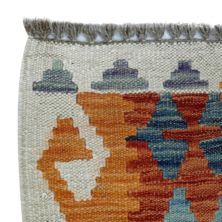 Afghan Vegetable Kilim Rug 2' 7" x 9' 8" Flat-Weave | No. AL38335