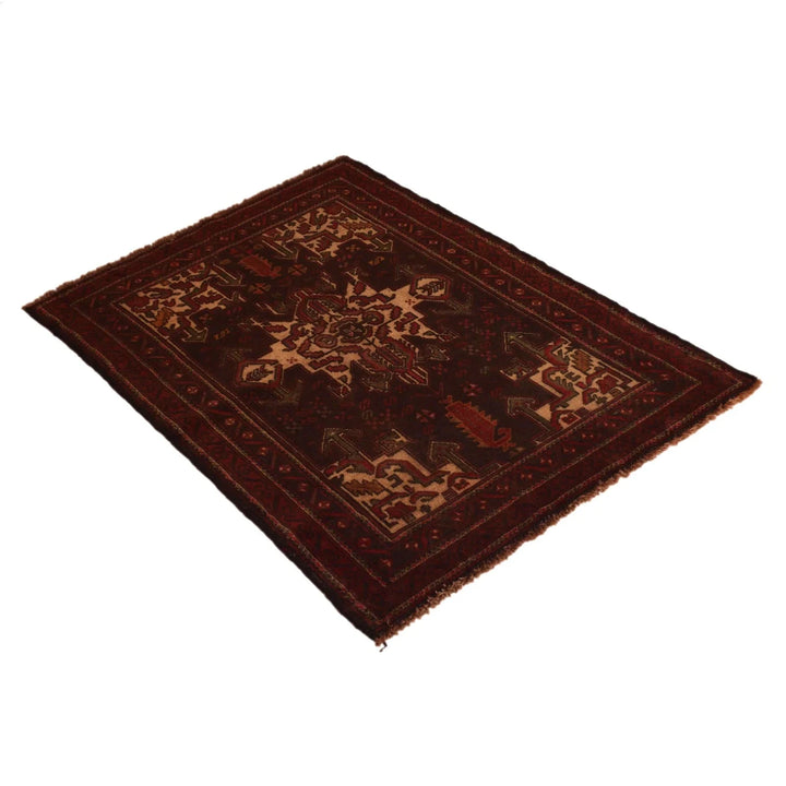 Afghan Baluchi Rug 2' 10" x 3' 10" Hand-Knotted | No. AL38374