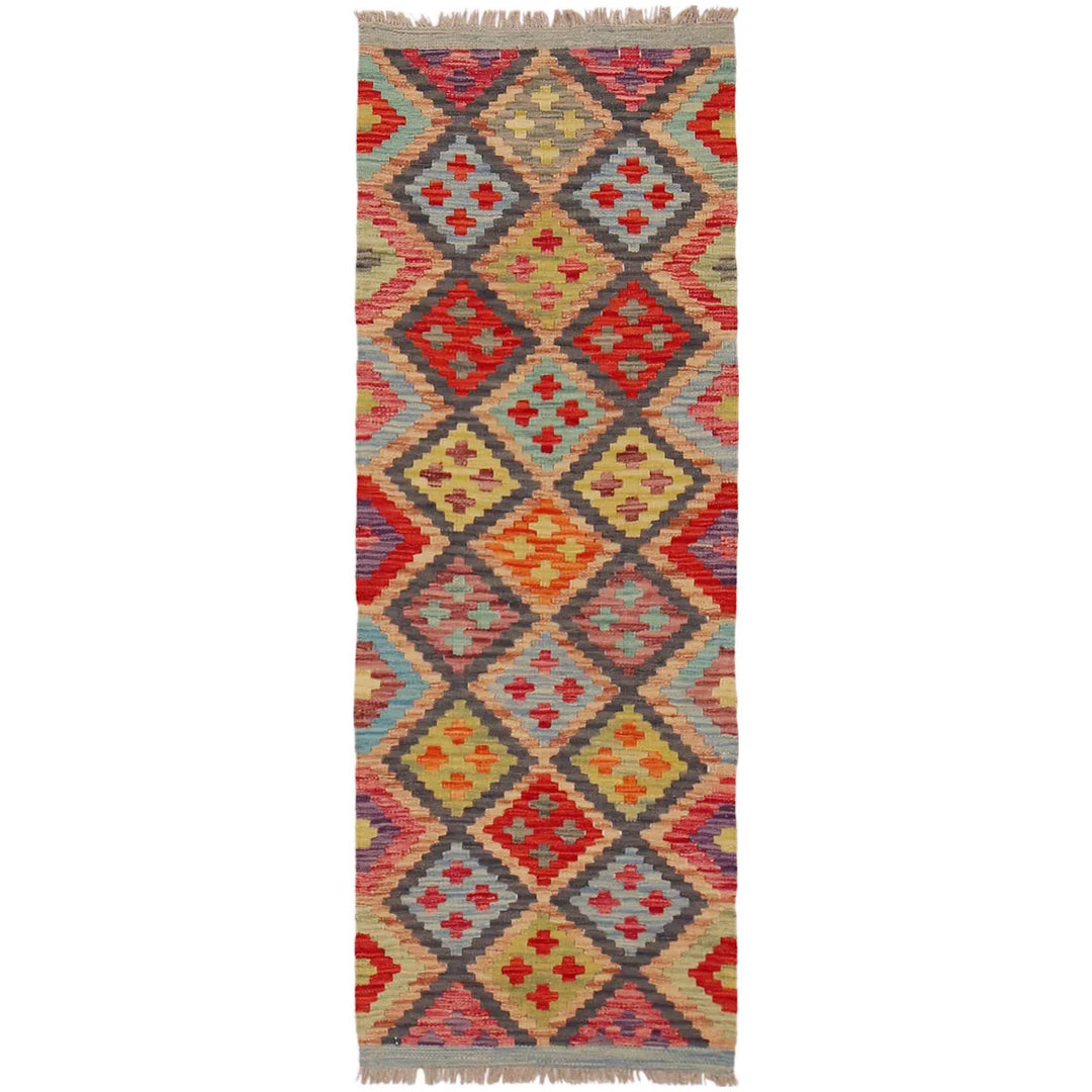 Hand Made Afghan Kilim Runner 1' 9" x 4' 11" - No. AL38381
