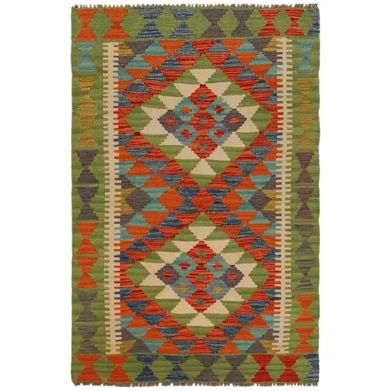Afghan Kilim Rug 2' 8" x 4' 1" Flat-Weave | No. AL38395
