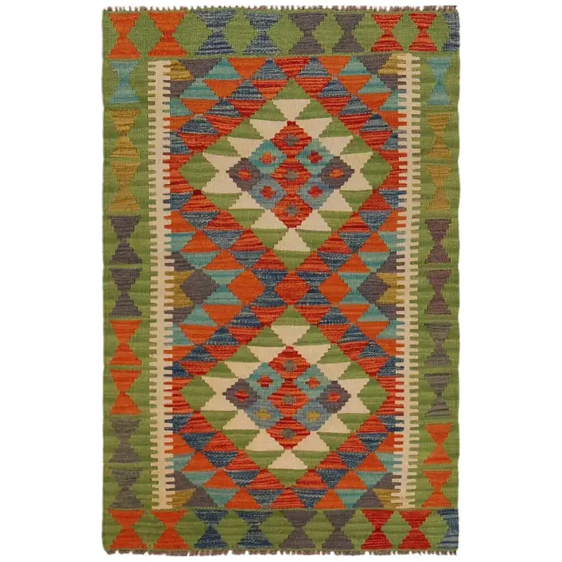 Afghan Kilim Rug 2' 8" x 4' 1" Flat-Weave | No. AL38395