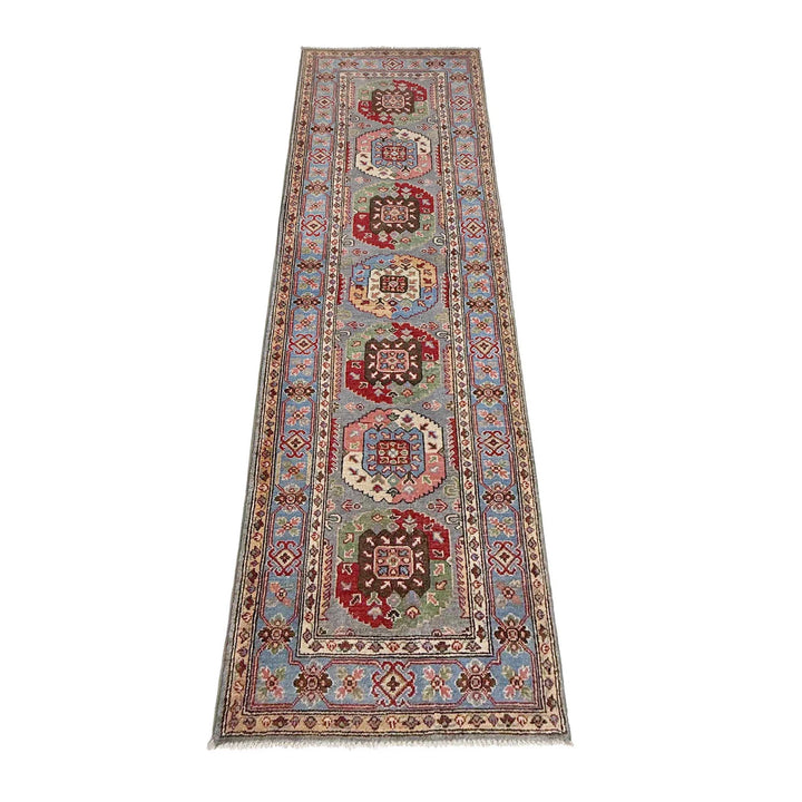 Afghan Waziri Runner Rug 2' 7" x 9' 10" Hand-Knotted | No. AL38402