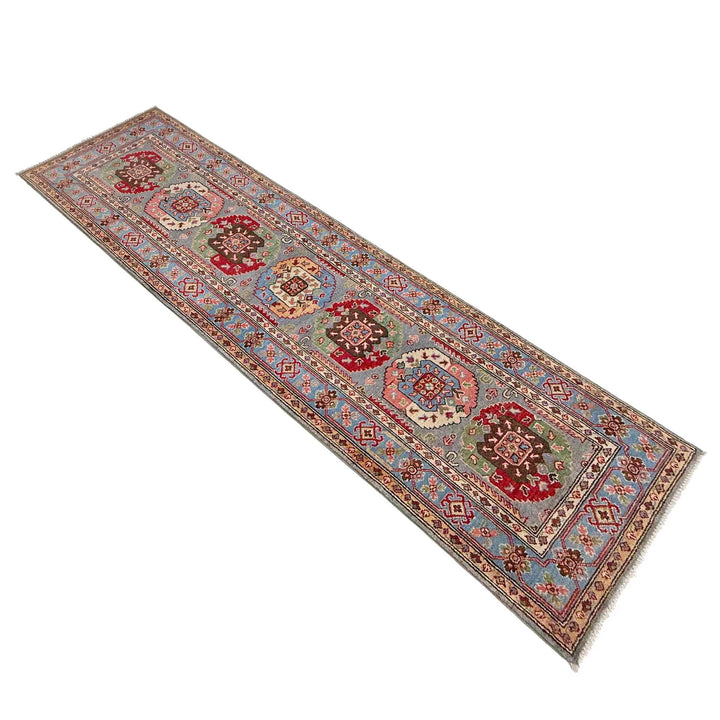 Afghan Waziri Runner Rug 2' 7" x 9' 10" Hand-Knotted | No. AL38402