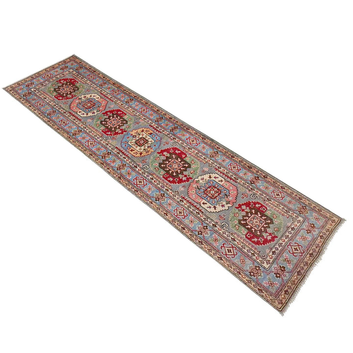 Afghan Waziri Runner Rug 2' 7" x 9' 10" Hand-Knotted | No. AL38402