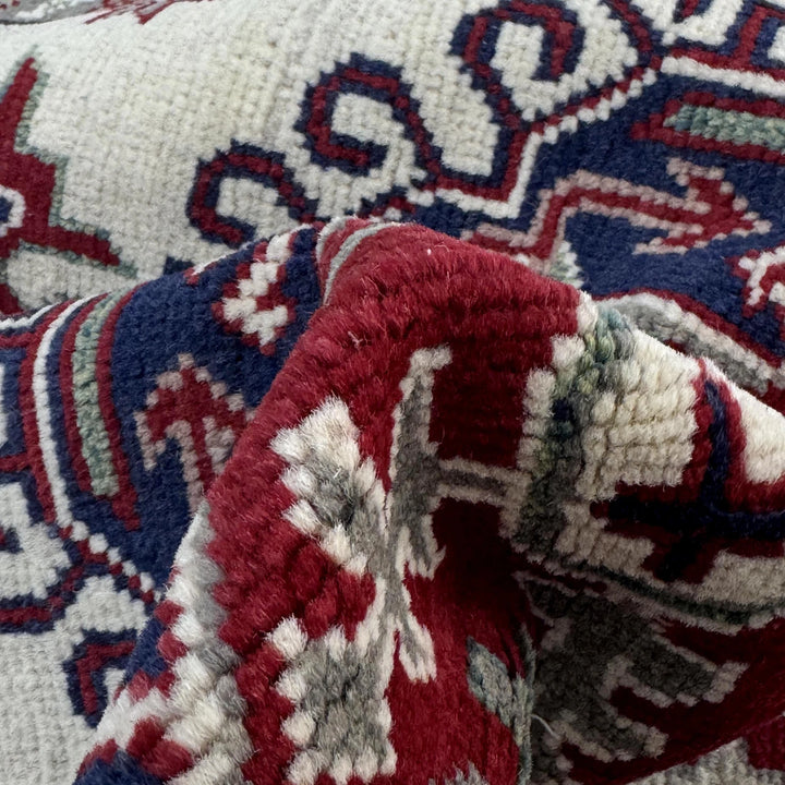Beige Afghan Kazak Rug 2' 8" x 4' 2" Hand-Knotted | No. AL38436