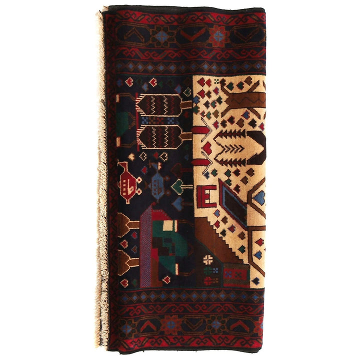 Afghan Pictorial Rug 3' 6" x 6' 6" Hand-Knotted | No. AL38439
