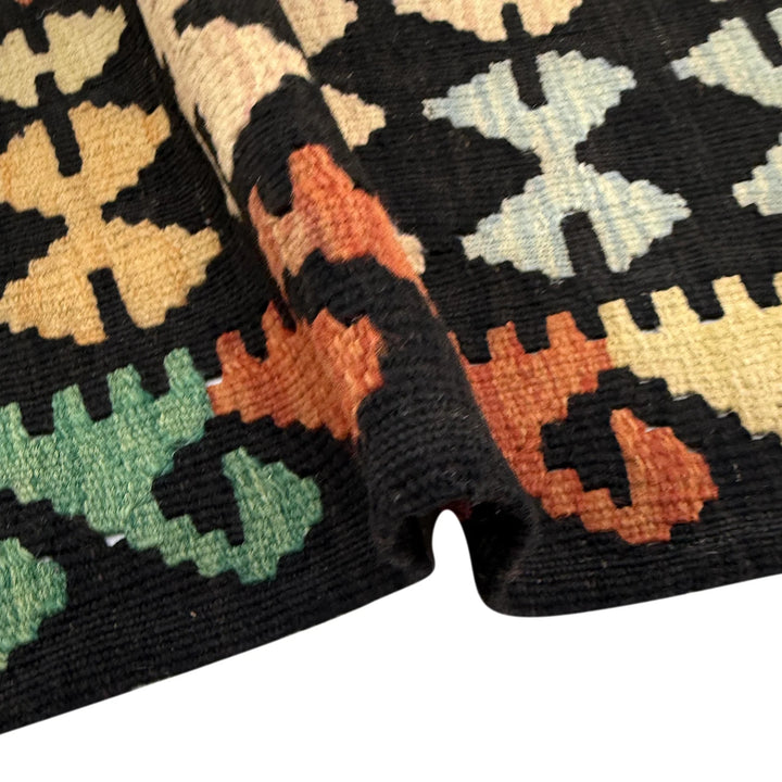 Afghan Vegetable Kilim Rug 3' 6" x 4' 10" Flat-Weave | No. AL384579