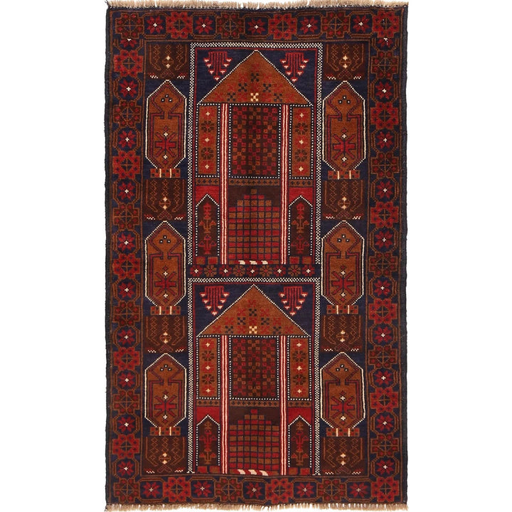 Afghan Baluchi Rug 2' 9" x 4' 7" Hand-Knotted | No. AL38468