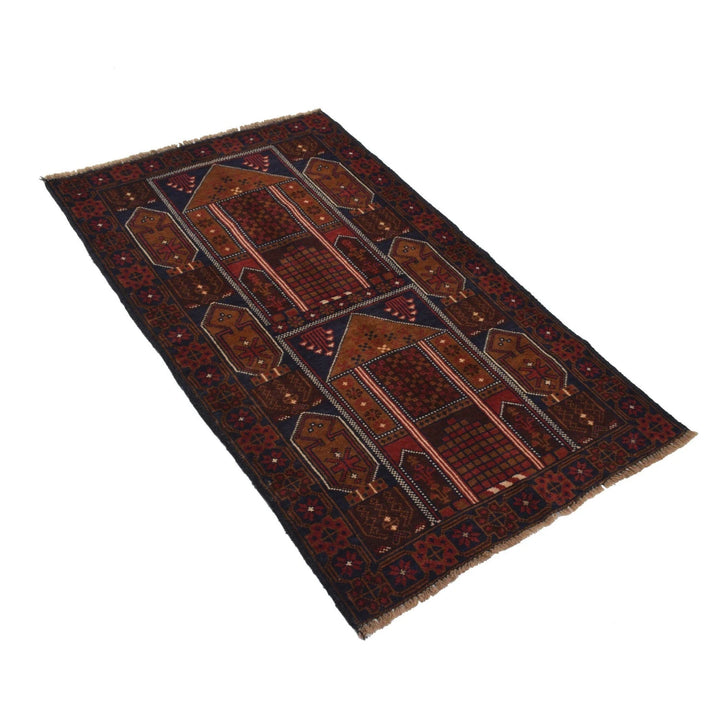 Afghan Baluchi Rug 2' 9" x 4' 7" Hand-Knotted | No. AL38468