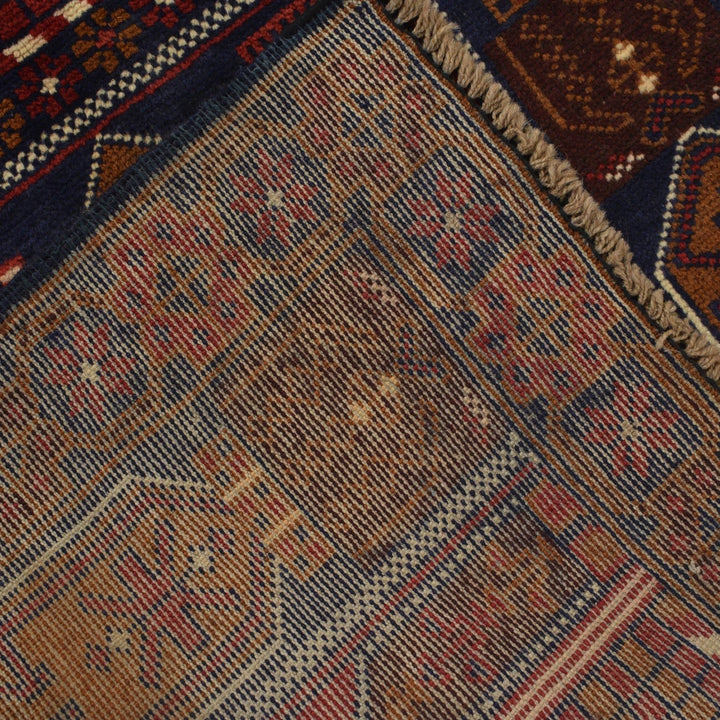 Afghan Baluchi Rug 2' 9" x 4' 7" Hand-Knotted | No. AL38468