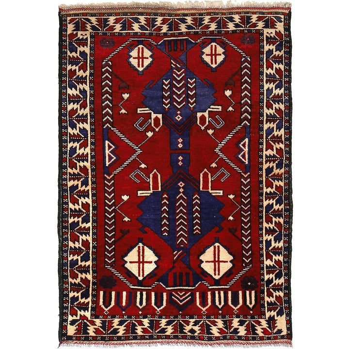 Afghan Baluchi Rug 2' 10" x 4' 3" Hand-Knotted | No. AL38572